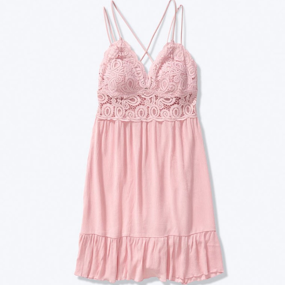 Victoria's Secret PINK CROCHET LACE DRESS NWT